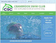 Tablet Screenshot of cranbrookswimclub.com